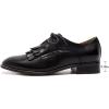 imageMona flying Womens Tassel Oxfords Derby Comfortable Lace up Leather Flat Office Work Shoes for LadiesBlack
