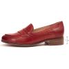 imageMona flying Womens Comfort Leather Round Toe Penny Loafers Dress Casual Slip On Flats Ladies Office Work ShoesJujube Red