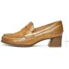 imageMona flying Womens Leather Chunky Heel Dress Loafer Pumps Vintage Office Work Mid Heel Shoes for LadiesBrown